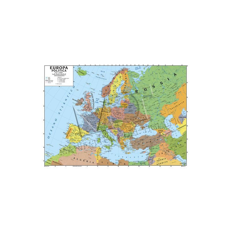 CARTA GEOGRAFICA DOPPIA 100X140 EUROPA - cartine geografiche